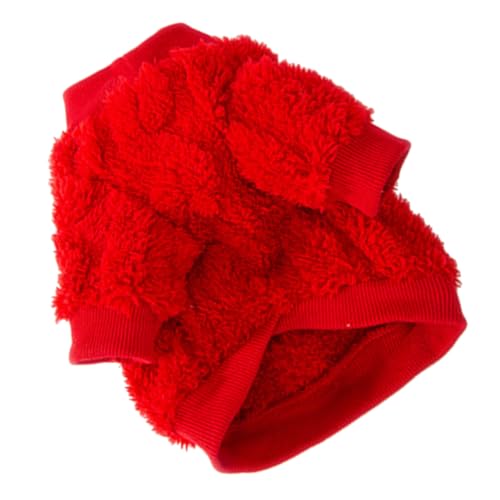 Toyvian Haustier warme Kleidung Outfit Hunde Welpe Vor für Party Größe Winter-Haustier- Hund wärme Kleidung Plüsch -Haustierkleidung Hund wintermantel Fussel rot von Toyvian
