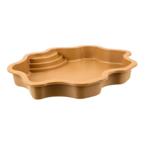 Toyvian Haustierbadewanne Reptilien -einweichenschale Eidechsen-futtertablett Futternapf Für Schildkröten Echsenbad Wanne Wasserschale Gecko-Gericht Gecko Pool Plastik Light Brown von Toyvian