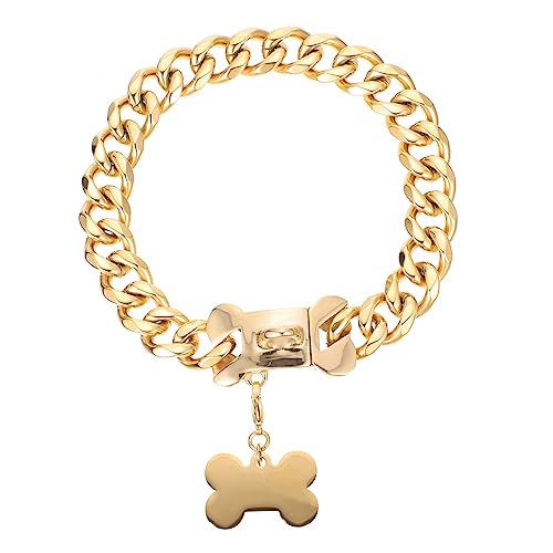 Toyvian Haustierhäufigkeit Halskette Rosa Kragen dekorative Hundehalskette Name Stichworte für Hunde dekoratives Hundehalsband Halsband für Hund Hundeschmuck Golden von Toyvian