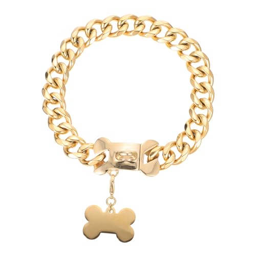 Toyvian Haustierhäufigkeit Halskette Stichworte Hundekettenkragen Haustieranhänger selber Machen Hundehalsband Schild Haustier-Anhänger Hundeschmuck für kleine Hunde Golden von Toyvian