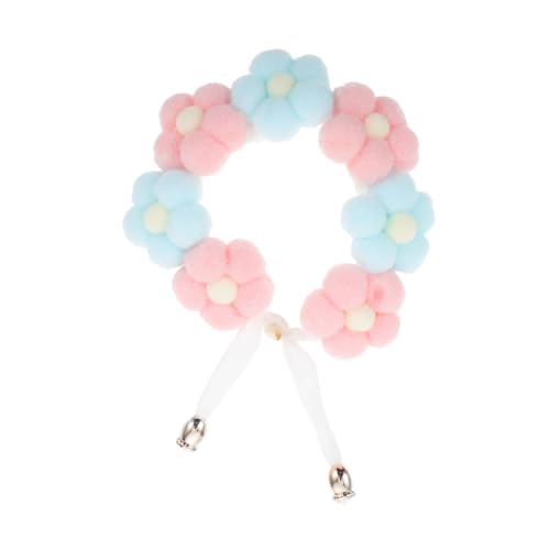 Toyvian Haustierhalsband Katzenhalsbandanhänger Name farbig Katzenzubehör gestrickt Rosa Zubehör für Haustierhalsbänder exquisites Hundehalsband Kätzchen-Zubehör Halsband für Welpen Garn von Toyvian