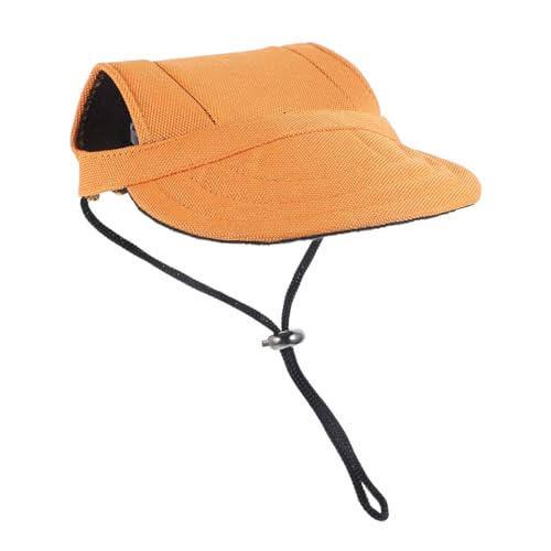 Toyvian Haustierkappe Sport Rand Haustierhut Und Haustiere Für Ohr Körperpflege Welpe Kühlung Größe Abdeckung Uv Hüte Sonnenhut Sommer Chihuahua-Hut Mini Klein Loch Segeltuch Orange von Toyvian