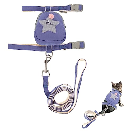 Toyvian Haustierleine Kätzchengeschirr Bedruckte Katzenleine Outdoor Katzenleine Verstellbares Kätzchengeschirr Verstellbare Katzenweste Katzen Leine Katzenwestengurt von Toyvian