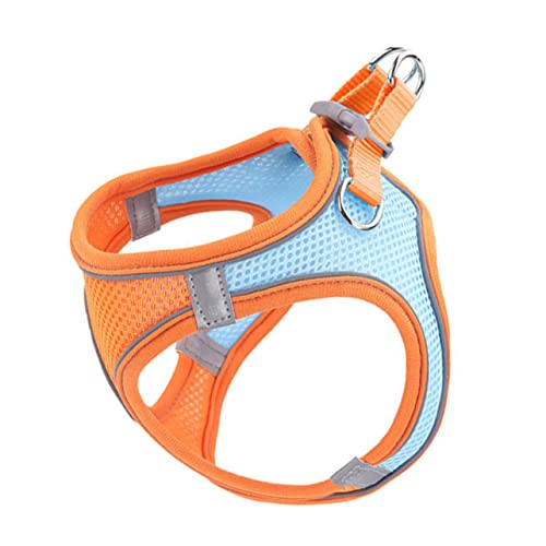 Toyvian Haustierleine Stoff Katzenleine Geschirr reflektierend Atmungsaktiv Kätzchenleine Gurte Seil Hundeweste Leine Heimtierbedarf Welpen Weste Leine Hundeleine Katzenwestenleine Orange von Toyvian