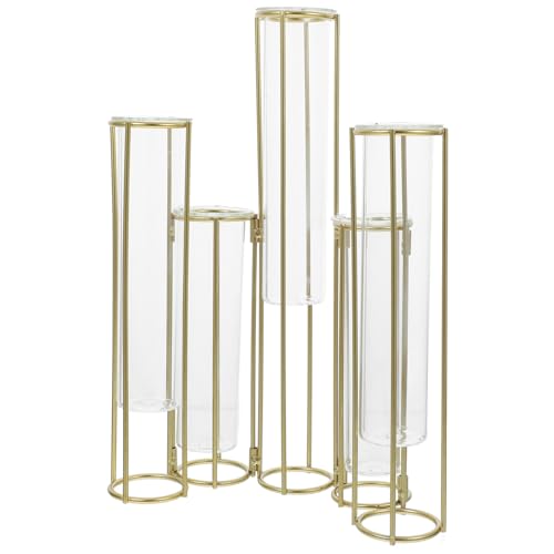 Toyvian Hinged Hydroponic Pflanzenvase mit Glasrohren und Stabilem Metallrahmen Flexibles Design für Kreative Tischdekoration und Hochzeitsfeiern Robuste und Langlebige Anzuchtstation für Toyvian Hinged Hydroponic Pflanzenvase mit Glasrohren und Stabilem Metallrahmen Flexibles Design für Kreative Tischdekoration und Hochzeitsfeiern Robuste und Langlebige Anzuchtstation für von Toyvian