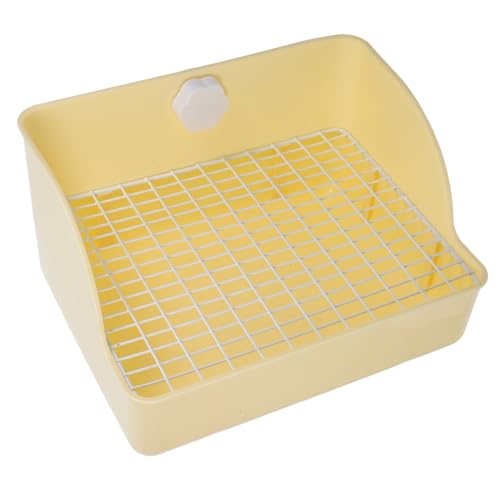 Toyvian Hochwandige Ecktoilette für Kaninchen Meerschweinchen und Chinchillas Spritzwassergeschützt Cremefarben für Effektives Töpfchentraining von Toyvian