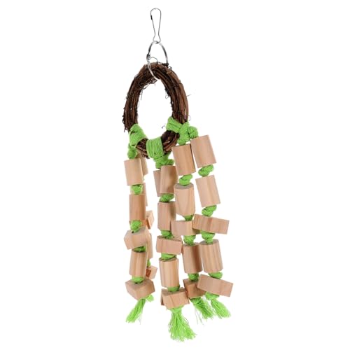 Toyvian Hölzerne Vogelkäfiganhänger hängend Beißspielzeug aus Papageienkäfig Vogel Papagei Zubehör Bissfestes Vogelspielzeug zum Aufhängen von Vögeln von Toyvian