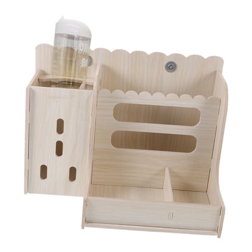 Toyvian Holz Futterhalter für Kleintiere Stabiles Multifunktionales Futter und Wasserspender für Kaninchen und Meerschweinchen Leicht zu Reinigen Natürlicher Sicherer Holzständer von Toyvian