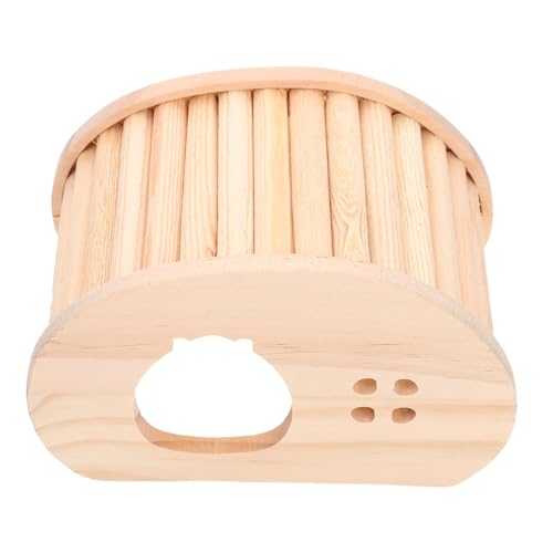 Toyvian Holz Hamsterhaus mit Treppendach Sicheres Spielhaus für Kleine Nager Rückzugsort und Schlafhaus Naturnahes Versteck für Hamster Chinchilla und Weitere Kleintiere von Toyvian