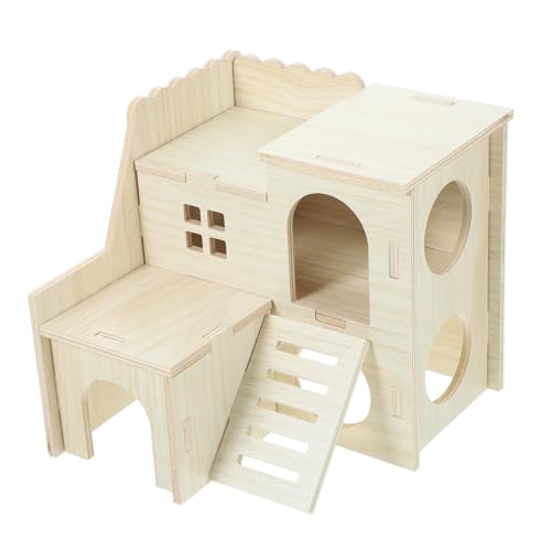 Toyvian Holz Hamsterversteck Klein Verschleißfestes Nagerhaus aus Robustem Holz Sicherer Rückzugsort für Hamster Meerschweinchen Igel und Kleine Haustiere für Spiel Ruhe und Futter von Toyvian