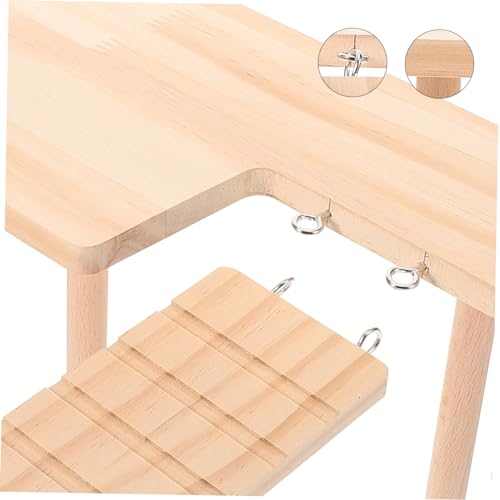 Toyvian Holz Kletterplattform für Hamster und Ratten Sichere Holzleiter als Spiel und Ruheplattform für Kleine Nagerkäfige Fördert Aktivität und Artgerechtes Verhalten von Toyvian