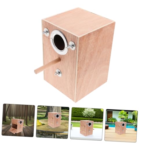 Toyvian Holz Papageien-zuchtnest Mit Sitzstange Und Öffnfenster Für Wellensittiche Und Andere Vögel Brutkasten Für Vögel Zur Einfachen Wartung Und Zucht Im Nest von Toyvian