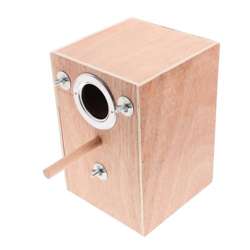 Toyvian Hölzerner Papageien-zuchtnest Mit Sitzstange Brutkasten Für Wellensittiche Unzertrennliche Nymphensittiche Mit Öffnungsfenster Und Aufhängung Für Verbesserte Zucht Und von Toyvian