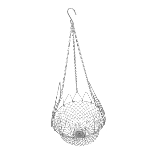 Toyvian Hühnerfutter Kükenbehälter -Feeder Hühnerfrucht -fütterungshalter Bequemer Feeder -Korb Hühnerfütterer Hängen Hühnerfütterungskorb Hängekorb Aus Metall Kettenmaterial: Eisen Silver von Toyvian
