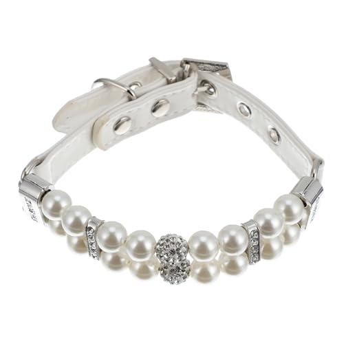 Toyvian Hundehalsband mit Verstellbaren Weißen Imitationsperlen PU Material Flexible Weicher Inklusive Passender Leine für Kleine Hunde und Katzen Handgefertigt Toyvian Hundehalsband mit Verstellbaren Weißen Imitationsperlen PU Material Flexible Weicher Inklusive Passender Leine für Kleine Hunde und Katzen Handgefertigt von Toyvian