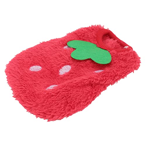 Toyvian Hundekleidung für Kleine Winter Fleece Hasenkostüm mit Erdbeerdesign Atmungsaktive Weste für Meerschweinchen und Warm und Bequem für Kalte von Toyvian