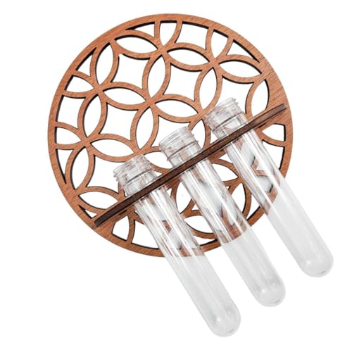 Toyvian Hydroponische Vase mit Holzständer Hängende Reagenzglas Blumenvase für Pflanzenliebhaber Dekorativer Wandpflanzenhalter für Zimmer Langlebiges Kunststoff zur Raumdekoration Toyvian Hydroponische Vase mit Holzständer Hängende Reagenzglas Blumenvase für Pflanzenliebhaber Dekorativer Wandpflanzenhalter für Zimmer Langlebiges Kunststoff zur Raumdekoration von Toyvian