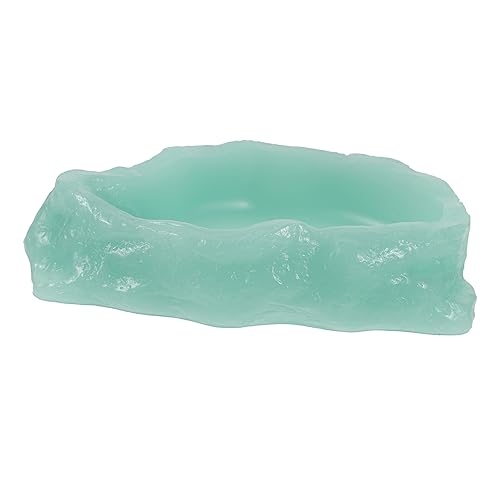 Toyvian Im Dunkeln leuchtender Wassernapf Wasser- Reptil Gecko Gericht Terrarium wasserschale Terrarium Wassernapf Schildkröte Wasserschale Futterspender für Eidechsen Harz Light Green von Toyvian