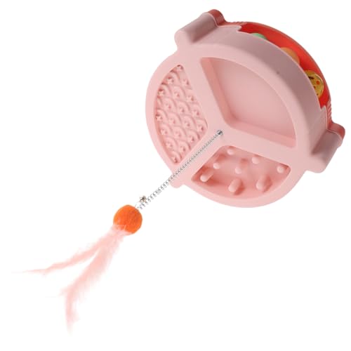 Toyvian Interaktives Katzenspielzeug Ball mit Drehplatte und Teaser Stab Vielseitig für Drinnen zur Beschäftigung von Katzen und Kätzchen Sicher und Langlebig gegen Langeweile von Toyvian
