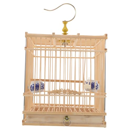 Toyvian Käfig Rechteckig mit Abnehmbarem Boden und Aufhängehaken Handgefertigter Stabiler Vogelkäfig für Kleine Vögel Wie Zosterops und Goldfinken Vintage Dekoration für Balkon und Toyvian Käfig Rechteckig mit Abnehmbarem Boden und Aufhängehaken Handgefertigter Stabiler Vogelkäfig für Kleine Vögel Wie Zosterops und Goldfinken Vintage Dekoration für Balkon und von Toyvian