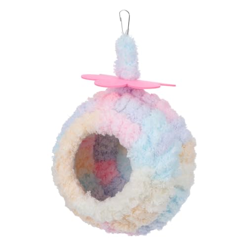 Toyvian Käfigzubehör für Vögel Hängende Vogelnest Hängematte aus Plüsch Mittlere Buntem Design für Papageien und Sittiche Leicht zu Reinigen und für Winter von Toyvian