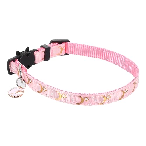 Toyvian Kätzchenkragen Name Verstellbare Kätzchenhalsbänder Mond Sterne Katzenhalsband Kätzchen-mond-Stern-Kragen Kette Sicherheitshalsband Für Katzen Superfeine Faser Rosa von Toyvian