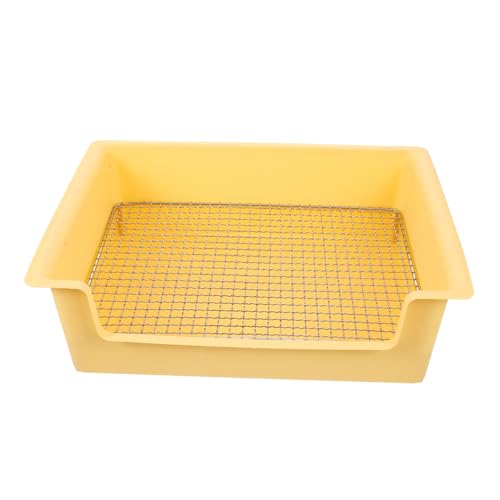 Toyvian Kaninchen Toilette für Zwergkaninchen und Kleintiere Eckige Katzentoilette mit Sicherem Maschennetz Leicht zu Reinigen rutschfest Geeignet für Meerschweinchen Chinchilla Hamster von Toyvian