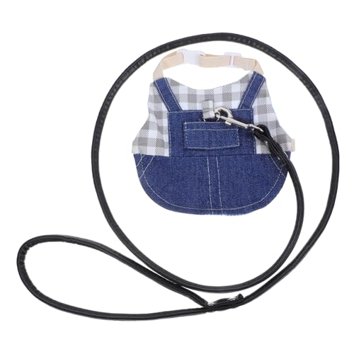 Toyvian Kaninchenkätzchengurt Katzen Accessoires kleines Hasengeschirr Welpengurt für kleine Hunde Katzenhunde Weste Zubehör für Haustierkaninchen Kätzchenkabelbaum und Leine Stoff Blue von Toyvian