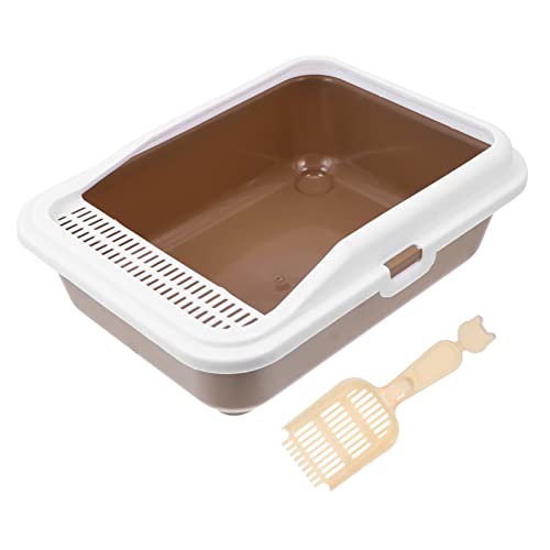 Toyvian Kasten Katzentoilette Katzenstreu Scoop Katzenboxen für Wohnungskatzen Mülleimer Pads Tablett Wurf dustbin streuwanne Kätzchen Litterbox Toilettenschüssel für Katzen Sport Coffee von Toyvian