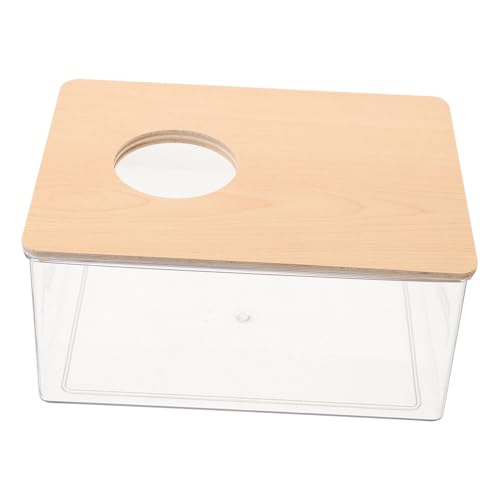 Toyvian Kasten Sandkasten Für Hamster Wurf Drinnen Bad Rennmaus Meerschweinchen Bett Mini-Hamster- Haustier Klar Hamster Container Hamstersand Klein Chinchilla Hölzern von Toyvian