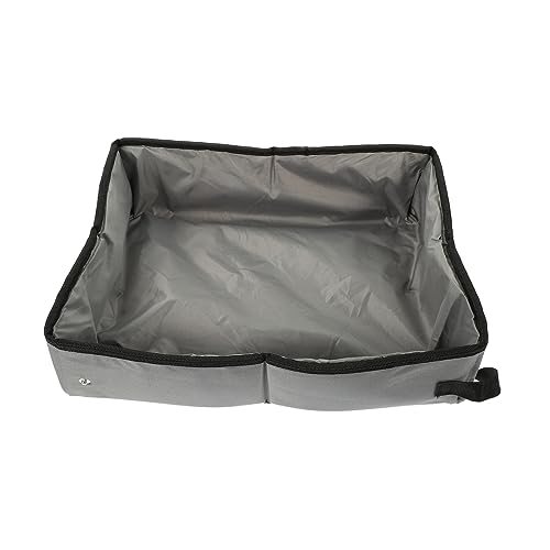 Toyvian Kasten Wasserdichtes Katzenstreubecken Katzenpfanne Container Haustier tragbare Katze Reisen für Wurf bedeckt hoch klein Katzensandbehälter Katzentoiletten Eva Grey von Toyvian