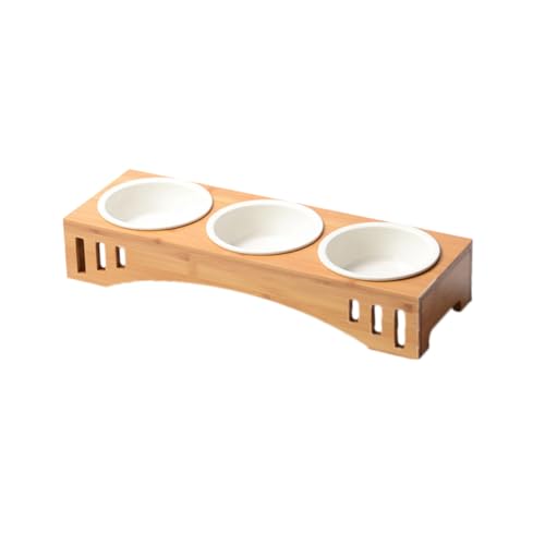 Toyvian Katzen Esstisch mit Erhöhten Schalen Ergonomischer Futterstation für Katzen und Rutsch mit Keramikschalen Bamboohalter für Gesunde Fresshaltung Toyvian Katzen Esstisch mit Erhöhten Schalen Ergonomischer Futterstation für Katzen und Rutsch mit Keramikschalen Bamboohalter für Gesunde Fresshaltung von Toyvian