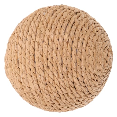 Toyvian Katzen Kratzball aus Natürlichem Sisal Geräuschvoller Spielball für Katzen Kratzfestes Katzenspielzeug zur Krallenpflege und Stressabbau von Toyvian