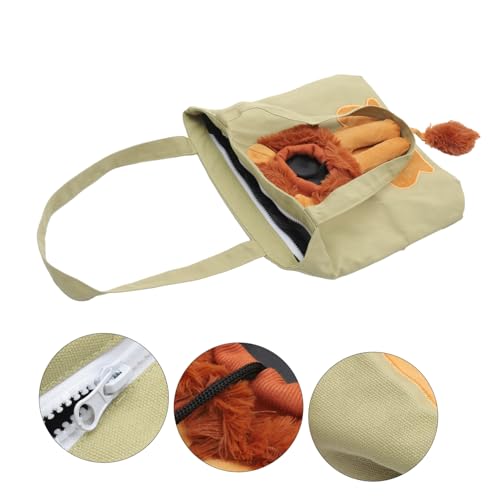 Toyvian Katzen Tragetasche mit Löwenmuster Atmungsaktiv aus Canvas Kleine Haustier umhängetasche für Katzen und Kleine Hunde Leicht Geräumig für Outdoor Reisen und Komfortables Tragen von Toyvian