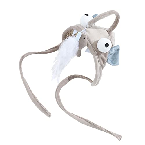 Toyvian Katzenangel mit Grauem Laternenfisch Kopf Interaktiver Katzen Teaserstab für Drinnen Katzenspielzeug zur Beschäftigung und Beruhigung von Kätzchen und Ausgewachsenen Katzen von Toyvian