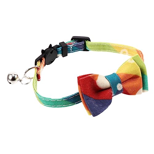 Toyvian Katzenhalsband mit Buntem Schleifen Design Verstellbar Glöckchen für Partys Atmungsaktivem Material Perfektes Accessoire für Haustiere von Toyvian