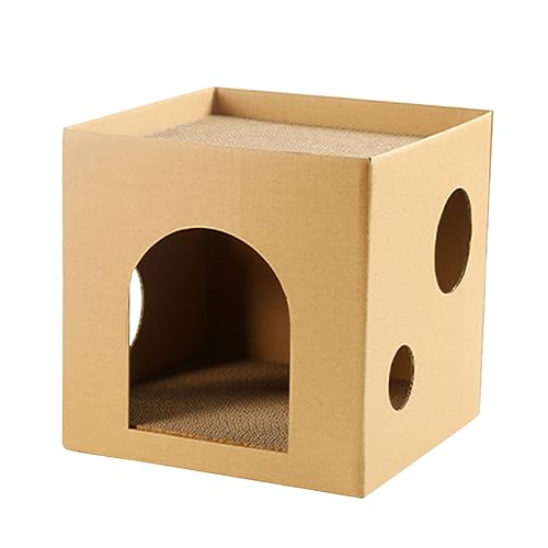 Toyvian Katzenhaus für Drinnen Halboffenes Kratzbrett für Katzen Leicht und Dekorativ aus Langlebigem Material Kratzen und Entspannen von Toyvian