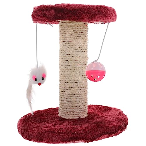 Toyvian Katzenkratzerpfosten für Kätzchen Robuster Sisal für Katzen Stabiler Kratzbaum Weinrot für Indoor Katzen zur Krallenpflege und Spielvergnügen Toyvian Katzenkratzerpfosten für Kätzchen Robuster Sisal für Katzen Stabiler Kratzbaum Weinrot für Indoor Katzen zur Krallenpflege und Spielvergnügen von Toyvian