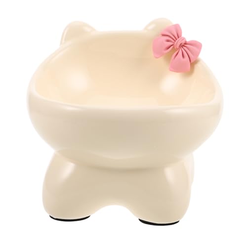Toyvian Katzennapf Hundenapf Katzenbedarf Katzenfutter Und Wassernäpfe Wasserspender Für Welpen Haustiernapf Aus Porzellan Erhöhte Kleine Hundenäpfe Erhöhter Katzenteller Keramik Beige von Toyvian