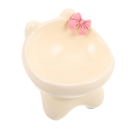 Toyvian Katzennapf Katzennäpfe Für Wohnungskatzen Erhöhter Hundenapf Katzenfutterschale Kleine Hundefutterschalen Erhöhte Kleine Hundenäpfe Erhöhter Katzenteller Katzenbedarf Keramik Beige von Toyvian