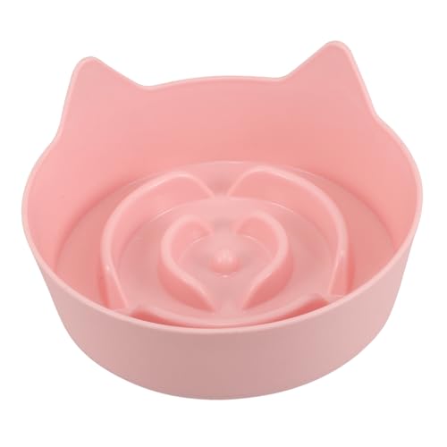 Toyvian Katzennapf Slow-Eater-hundefutternapf Langsame Fütterer Für Katzen Slowfeeder Für Hundefutter Katzen Näpfe Futternapf Für Kätzchen Slow-Eating-schüssel Katzengericht Plastik Rosa von Toyvian