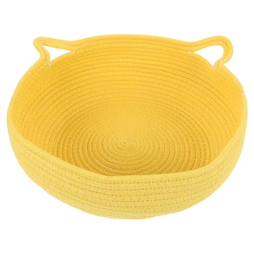 Toyvian Katzenschlafversorgung katzenbett katzenhaus katzenkorb Bequemes Haustierbett katzenkörbchen klein waschbar Weberei Baumwolle Gewebte Katzennest Heimtierbedarf Baumwollseil Yellow Toyvian Katzenschlafversorgung katzenbett katzenhaus katzenkorb Bequemes Haustierbett katzenkörbchen klein waschbar Weberei Baumwolle Gewebte Katzennest Heimtierbedarf Baumwollseil Yellow von Toyvian