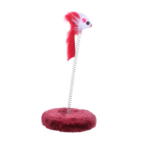 Toyvian Katzenspielzeug Katzen katzenfutter Katzen Spaß Kätzchen Katzen Wackelspielzeug Katze beißende Haustier klein Plüsch rot von Toyvian