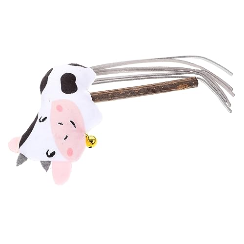 Toyvian Katzenspielzeug Katzenminze Stick mit Holzgriff Interaktiver Self Play Teaser Stab für Katzen mit Niedlichem Kuscheltier Design Kauspielzeug zur Beschäftigung und von Toyvian