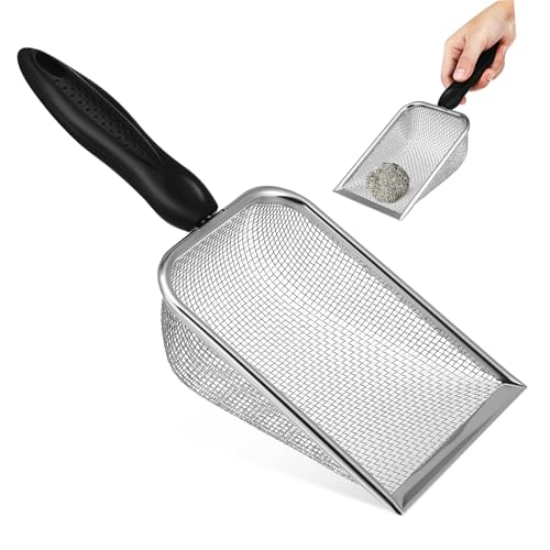 Toyvian Katzenstreuschaufel aus mit Feinen Löchern Ergonomischer Griff für Bequeme Handhabung für Katzenklo und mit Praktischem Aufhängeloch zur Einfachen Aufbewahrung von Toyvian