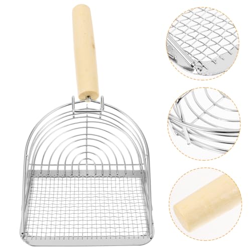 Toyvian Katzenstreuschaufel mit Holzgriff Feines Sieb Robust und Langlebig Praktische Katzentoiletten Reinigungshilfe für Katzenhalter und Kätzchen von Toyvian