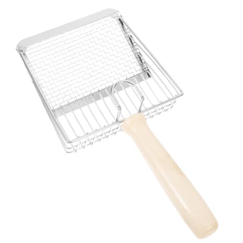 Toyvian Katzenstreuschaufel mit Holzgriff Feinmaschig Große Öffnung Ergonomisch Langlebig Schnellen Reinigen von Katzentoilette und Katzenstreu von Toyvian