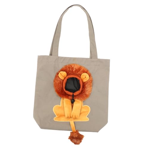 Toyvian Katzentasche Umhängetasche Löwenmotiv Atmungsaktive Tragetasche für Kleine Haustiere Canvas Reisetasche mit für Ausflüge und von Toyvian