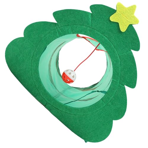 Toyvian Katzentunnelspielzeug Katzenspieltunnel Weihnachtsbaum Katze Süßer Katzentunnel Kätzchenspielzeug Katzen Haustiertunnel Katzentunnel Weihnachten Für von Toyvian