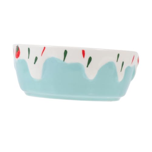 Toyvian Keramik Futternapf für Kleintiere Stabiles Schweres Design rutschfest Kippbar Geeignet für Hamster Meerschweinchen Kaninchen Nagetier Wassernapf Blauer Pet Accessory Schälchen von Toyvian